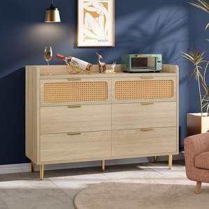 47" 6-Drawer Double Dresser - Modern Storage Organizer for Bedroom & Living Room - 1 of 4
