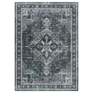 Area Rug, Washable Rug ¨C Machine Washable Non-Slip Vintage Retro Low Pile Chenille Rug for Living Room/Bedroom/Home Office, Soft Polyester Yarn - 1 of 4