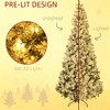 QingMoon 7.5FT Prelit Artificial Christmas Tree with Snow Frosted Branches and Warm White LED Lights, Auto Open for Holiday Decoration - 2 of 4