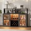 ODK Farmhouse Wine Bar Cabinet with Wine Rack, Glass Holder & Ample Storage, Freestanding Buffet Sideboard for Dining Room, Kitchen or Living Room - 3 of 4