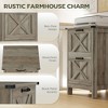 Vertical File Cabinet with 2 Drawers, Rustic Farmhouse Office Storage Cabinet for A4, Letter Size, Distressed Light Gray - 4 of 4