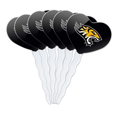 Towson University Tigers Logo Heart Love Cupcake Picks Toppers Decoration Set of 6