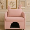 Racxily Bunny-Ear Pet-Friendly Armchair with Built-in Cat & Dog Hideaway, Cozy Dual-Use Sofa Chair with Side Pocket - 2 of 4