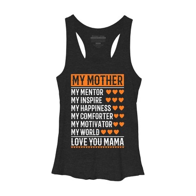 Women's Design By Humans Best Mother Description Hearts By OlaFami Racerback Tank Top