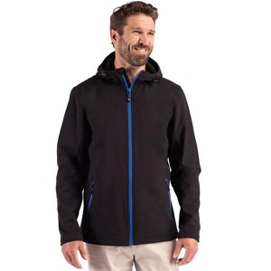 Clique Tempo Recycled Stretch Softshell Mens Hooded Jacket - 1 of 2
