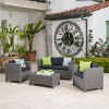 Christopher Knight Home Puerta Outdoor Wicker 4 Seater Chat Set with Cushions - 2 of 4
