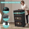 ChicFurnit Utility Storage Cabinets 5 Tiers Multi Use Storage Cabinet Folding Storage Cabinet for Home Spaces, Black, 24.41"*14.76"*14.96" - 2 of 4