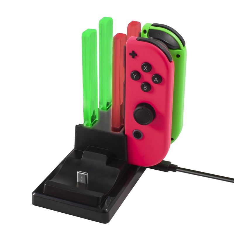 Insten Charger for Nintendo Switch & OLED Model Joycon and Pro Controller, 6-in-1 Joy Con Charging Station LED Dock Accessories, 5 of 10