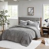 3Pcs Comforter Mini Set Soft Faux Fur Checkboard Pattern Down Alternative Comforter with Shams - 2 of 4
