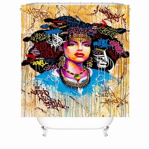 Serious Woman Shower Curtains for Bathroom Waterproof Fabric Bath Curtain Durable Soft Stylish Bathroom Decor 72x72 Inch - 1 of 1