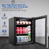 Ivation 62 Can Beverage Refrigerator | Freestanding Ultra Cool Mini Drink Fridge | Beer, Cocktails, Soda, Juice Cooler for Home & Office | Reversible Glass Door & Adjustable Shelving - Stainless Steel - image 3 of 4