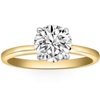 Pompeii3 VS 1 1/2CT Moissanite 4Prong Solitaire Engagement Ring in White or Yellow Gold