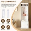 Slim Hall Tree with Storage Cabinet and Hooks, 23.6"W Modern Entryway Organizer Bench for Small Spaces, Mudroom or Foyer-3irtyhousy - 3 of 4