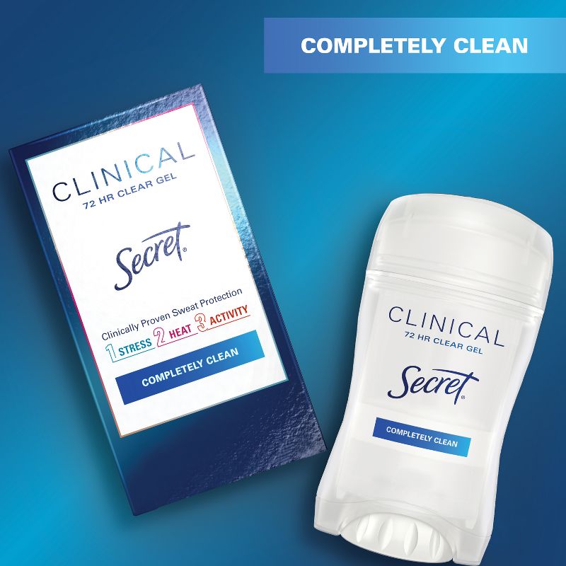Secret Clinical Strength Clear Gel Antiperspirant and Deodorant for Women - Completely Clean - 2.6oz, 4 of 12