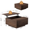 WOWLIVE Lift Top Coffee Table with Hidden Storage,Wooden Square cocktail table for Living Room - 3 of 4