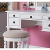 Vynxaria Contemporary Bedroom Vanity Set with Foldable Mirror & Stool - White Finish - 3 of 4