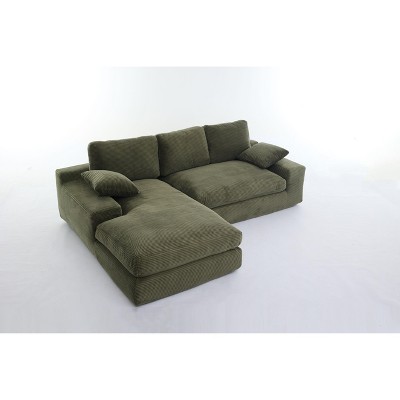 NicBex Modular Sectional Sofa L-Shaped Upholstered Couch for Living Room,Apartment,Office,No Assembly Require,2 PC Free Combination,Green