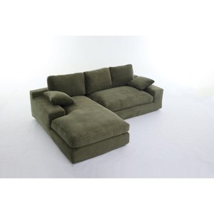 NicBex Modular Sectional Sofa L-Shaped Upholstered Couch for Living Room,Apartment,Office,No Assembly Require,2 PC Free Combination,Green - 1 of 4