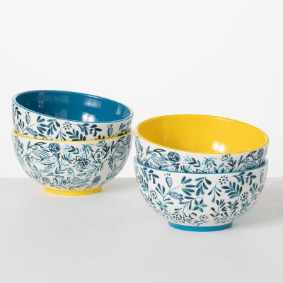 Sullivans Portuguese Print Bowl Set of 4  6.5"L Multicolored