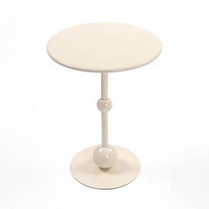 SEVOBAL End Tables Vintage Metal Round Side Table Durable Rust Resistant Stylish for Living Room Bedroom , Milk White, 18.5"*18.5"*8.7" - 1 of 4