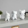 Sagebrook Home Set of 3 Yoga Elephant Figurines - Classic Polyresin Sculpture of Yoga Posed Eleplants - Home, Office, Yoga - 2 of 4