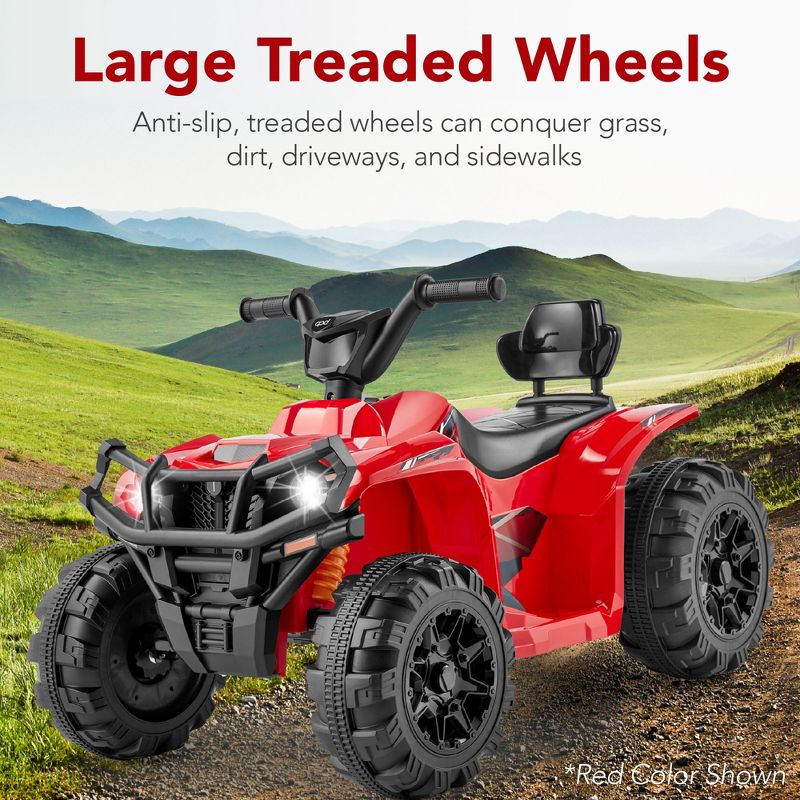 Best Choice Products 12V Kids Ride-On ATV Quad w/ Bluetooth, 2.4mph Max, Treaded Tires, LED Lights, Radio, 3 of 9