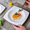 KTMBDW Salad Kitchen Plate set for 6,Square Plate Sets for Elegant Dining,Microwave Safe White Plates Ceramic Tableware Set,Ideal for Home, Restaurant - 4 of 4