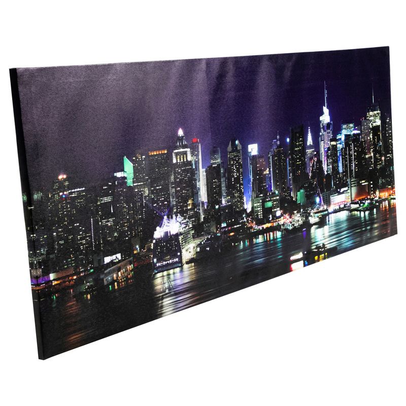 Northlight LED Lighted New York City Skyline Canvas Wall Art 15.75" x 39.25", 2 of 4