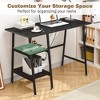 VECELO Computer Desk Home Office Workstation Study Laptop Table with 2 Tier Storage Shelves - 4 of 4