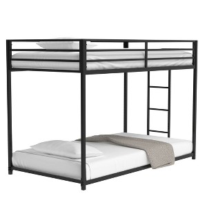 NicBex Square Twin Over Full Bunk Bed with Safety Vent Board Guardrail,Twin Loft Bed with Built-In Ladder,Low Profile Bunk Beds for Bedroom,Black - 1 of 4