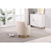 Sapphtopaz 360° Swivel Accent Chair with Gold Stainless Steel Base Round Barrel Chair with Thick Cushion Swivel Chair for Living Room, Bedroom - 4 of 4