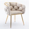 PAGED Velvet Accent Chairs Set of 2,Arm Chair with Gold Metal Legs,Comfy Chairs for Living Room,Bedroom - 4 of 4