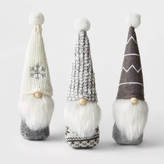 3ct Fabric Gnome With Gray Hat Decorative Christmas Figurine - Wondershop™ : Target