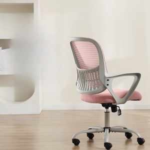 FONTOI Task and Office Chairs, Office Chair with Adjustable Foot Ring, Swivel Task Chair for Home Office, Pink, 26.4"*37.8"*26.4" - 1 of 4