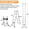 14.5FT Aluminum Telescoping Ladder – Portable Extension Ladder with Non-Slip Feet & Stabilizer, Collapsible A-Frame for Home, Garden, and Outdoor Use - 3 of 4