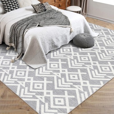 Garvee Washable Modern Area Rug,Soft Moroccan Geometric Rugs,Ultra-Thin Low Pile Large Carpet,Stain Resistant