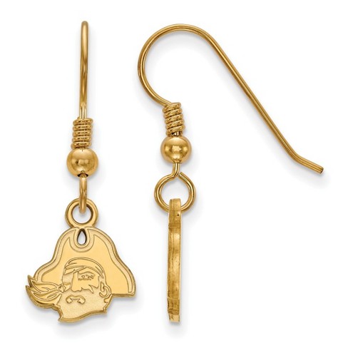 Black Bow Jewelry 14k Yellow Gold Plated Sterling Silver East Carolina Pirates NCAA Dangle Earring - image 1 of 3