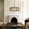 ALOADECOR 24'' Unique Modern Crystal Chandelier 6-Light Luxury Matte Black Pendant with Clear Crystal For Dining Room And Entryway - 2 of 4