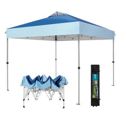 Captiva Designs 10’ x 10’ Outdoor Pop-Up Canopy Tent - Portable Sun Shelter for Camping & Events (Blue)