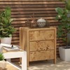 JIONJOY Natural Farmhouse Wood Nightstand - Rustic 3-Drawer Dresser with Burl Finish - 4 of 4