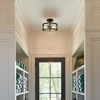 Claxy Farmhouse Semi Flush Mount Ceiling Light with Hammered Glass for Bedroom Kitchen Bathroom - 3 of 4