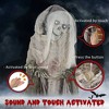 Whisen Outdoor Halloween Decorations, Skeleton Witch, Sound and Motion Activated, Light Up Eyes, Spooky Sound - Gray - 3 of 4