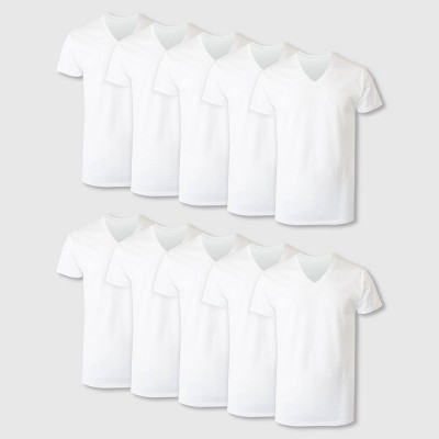 Hanes Men's Super Value Pack White Crew T-Shirt Undershirts, 10 Pack 