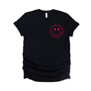 Simply Sage Market Women's Smiley Face Outline Mini Puff Print Short Sleeve Graphic Tee - 1 of 4