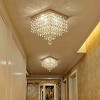 Ludomide Crystal Chandeliers Modern Square Flush Mount Ceiling Light Fixture 4-Light Flush Mount Raindrop Chandelier for Dining Room Closet - 3 of 4