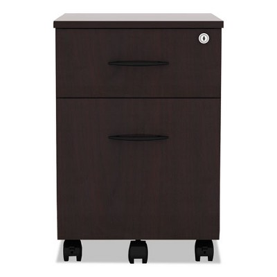 Mahogany Mobile 2-Drawer Lockable Pedestal File Cabinet