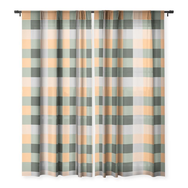 Miho retro color illusion Single Panel Sheer Window Curtain - Deny Designs, 3 of 7