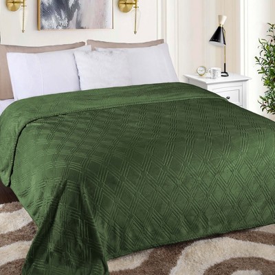 Diamond Flannel Embossed Fleece Blanket by Blue Nile Mills