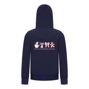 Everyday Kids Christmas Collection Most Wonderful Time Girls Zip up Hoodie – Pink Holiday Sweatshirt - 1 of 4