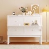 Streamdale Full Size Murphy Bed with USB Port and removable Shelves on Each Side,White - 3 of 4